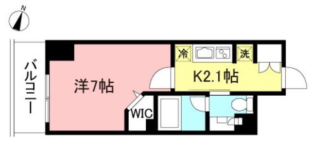 プライムメゾン初台(1K/9階)の間取り写真