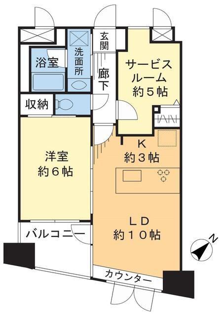 グランシティーラピュタタワー(1SLDK/3階)の間取り写真