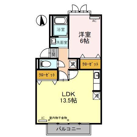 エトワール21(1LDK/2階)の間取り写真
