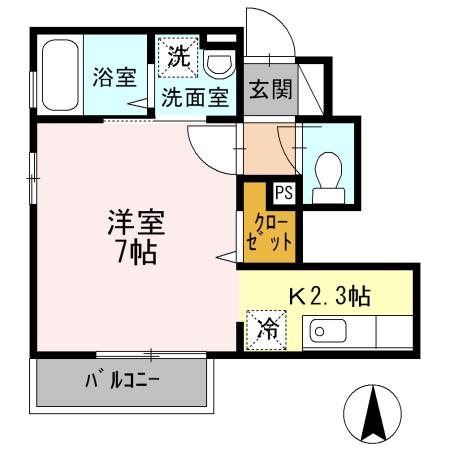 グレイス桜(1K/1階)の間取り写真