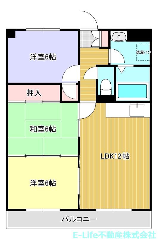 グランディールA・B(3LDK/1階)の間取り写真