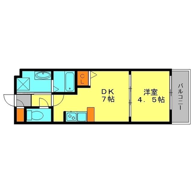 セリエ高宮(1DK/7階)の間取り写真