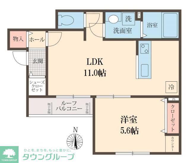 CHLORIS HILL(1LDK/2階)の間取り写真