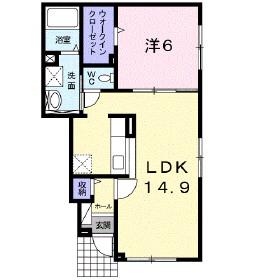 パシフィックオーシャン(1LDK/1階)の間取り写真