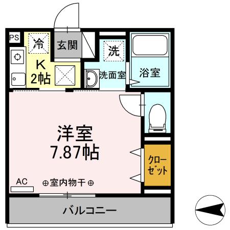 COMFORT YUUYA(1K/2階)の間取り写真