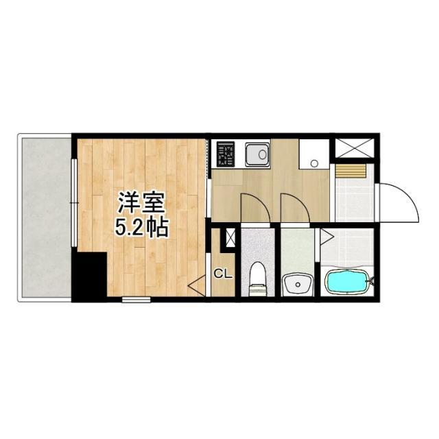 MODERN PALAZZO諫早駅前(1K/14階)の間取り写真
