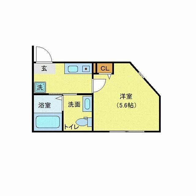 LAROCHELLE杉田(1K/1階)の間取り写真