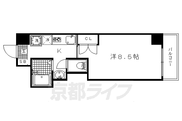 VIOLAOKURA(1K/3階)の間取り写真