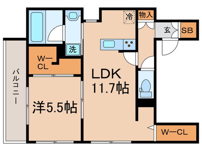 ベルフォレIII(1LDK/3階)の間取り写真