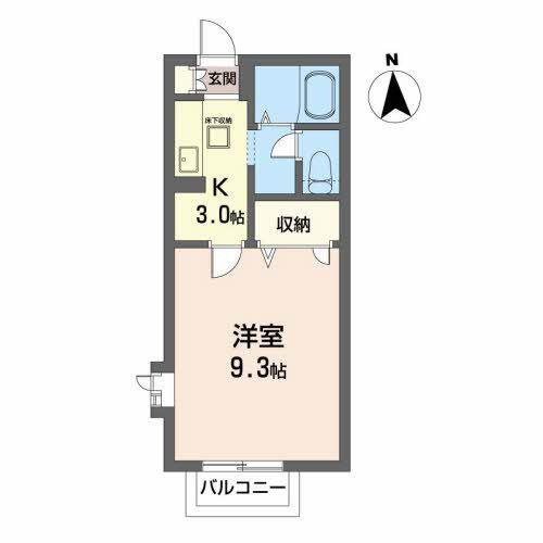 プレジオOHIII(1K/1階)の間取り写真