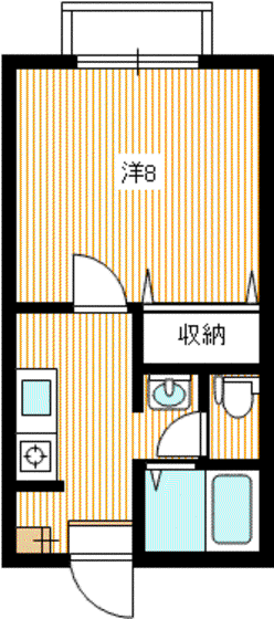 プラネットA(1K/1階)の間取り写真