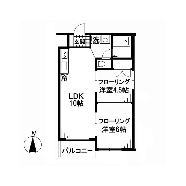 クランツ目黒(2LDK/3階)の間取り写真