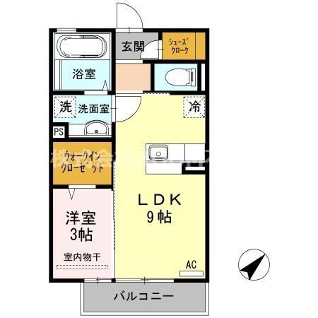 セジュールG(1LDK/2階)の間取り写真