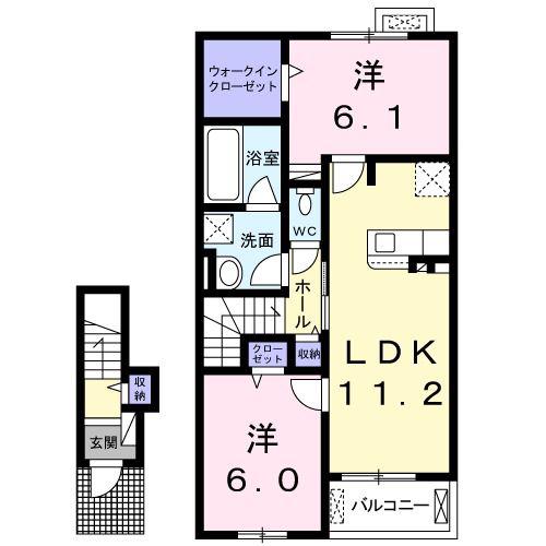 フリシュ(2LDK/2階)の間取り写真