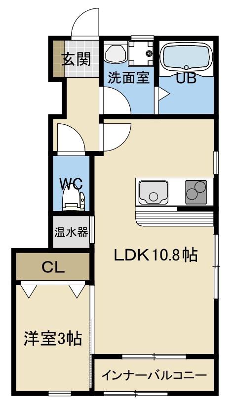 サンハイム聖籠(1LDK/1階)の間取り写真