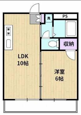 権藤ビル(1LDK/2階)の間取り写真