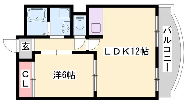 ダイヤマンション(1LDK/3階)の間取り写真
