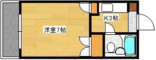 エステート西尾(1K/4階)の間取り写真