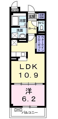 ベル ディーア(1LDK/1階)の間取り写真