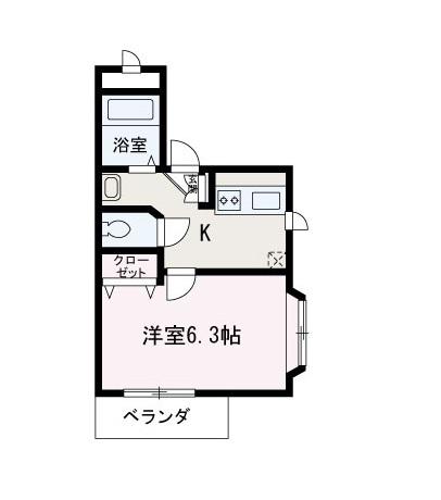 サンローゼ(1K/2階)の間取り写真