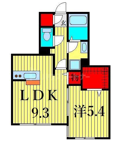 ジーヴォ宮ノ前(1LDK/1階)の間取り写真