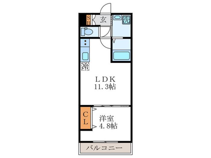 カーサ・フェリーチェ桂(1LDK/5階)の間取り写真