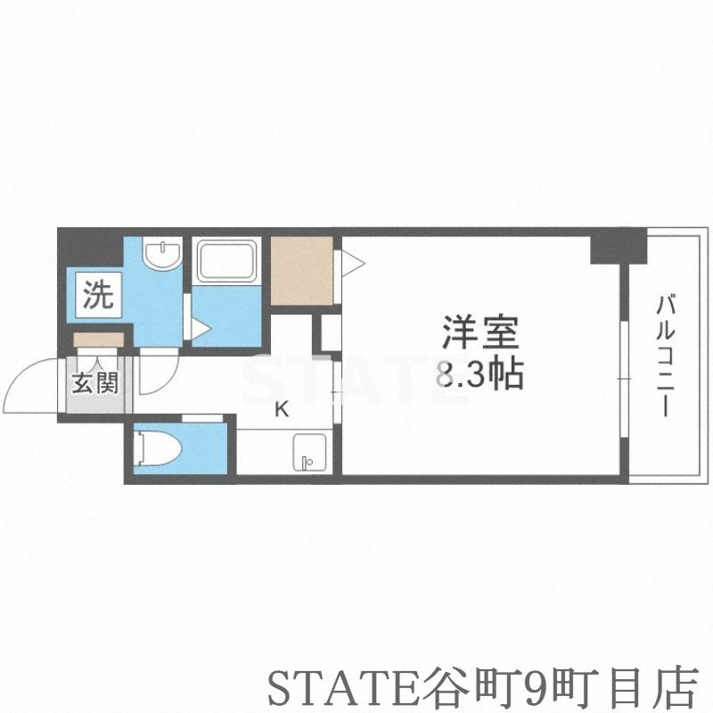 コスモ真田山(1K/7階)の間取り写真
