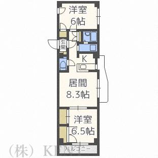 OMレジデンス発寒北(2LDK/4階)の間取り写真