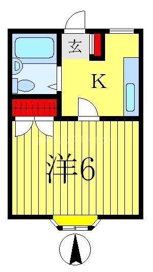 コーポ88(1K/2階)の間取り写真