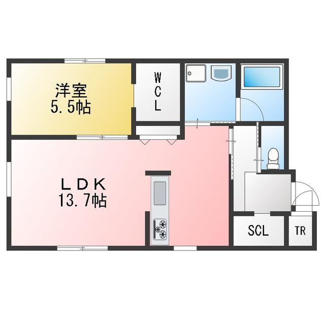 SKYIII(1LDK/1階)の間取り写真