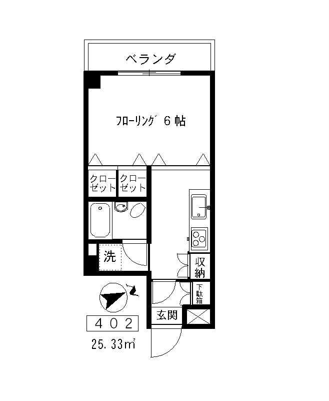 Y.S小島ビル(1K/4階)の間取り写真