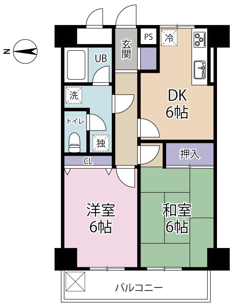 宝田ビル 203-(2DK/3階)の間取り写真