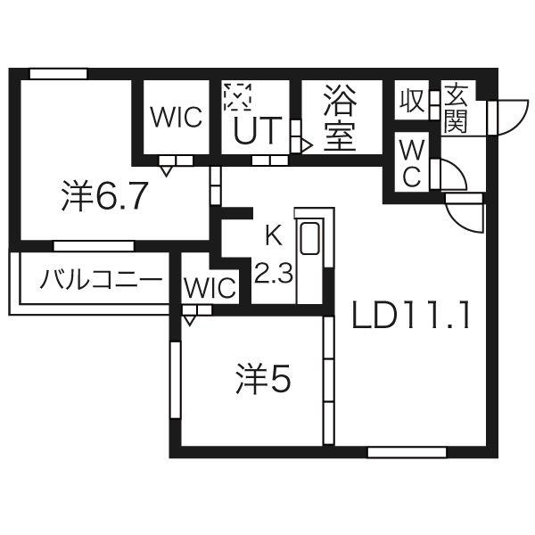 ドルチェ621(2LDK/3階)の間取り写真