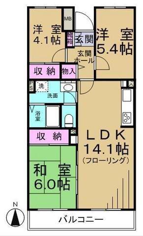アルタイル平和台(3LDK/3階)の間取り写真