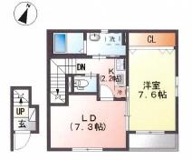 GUNS HOUSE(1LDK/2階)の間取り写真