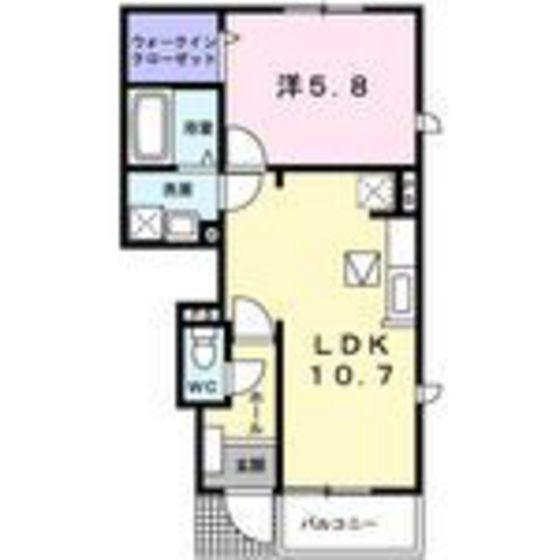 ドリームスクエアC(1LDK/1階)の間取り写真