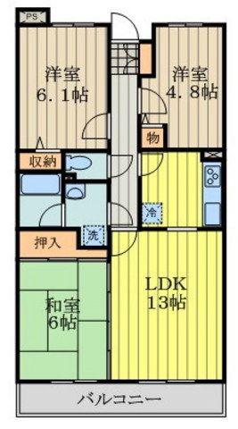 ヴィラフィーネ(3LDK/2階)の間取り写真