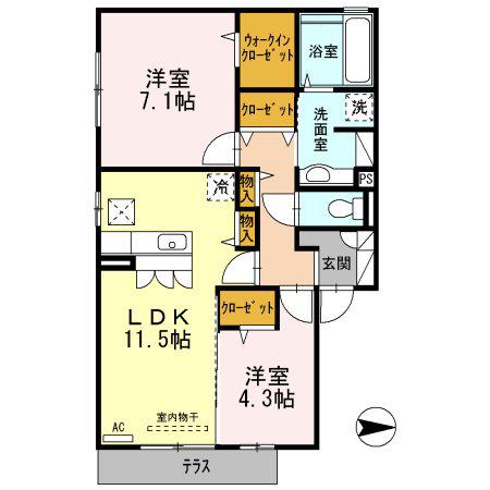D-ROOM青山(2LDK/1階)の間取り写真