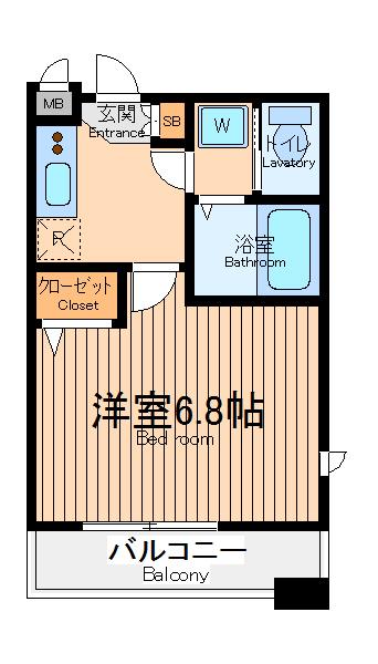 パワーハウスビーケー2(1K/4階)の間取り写真