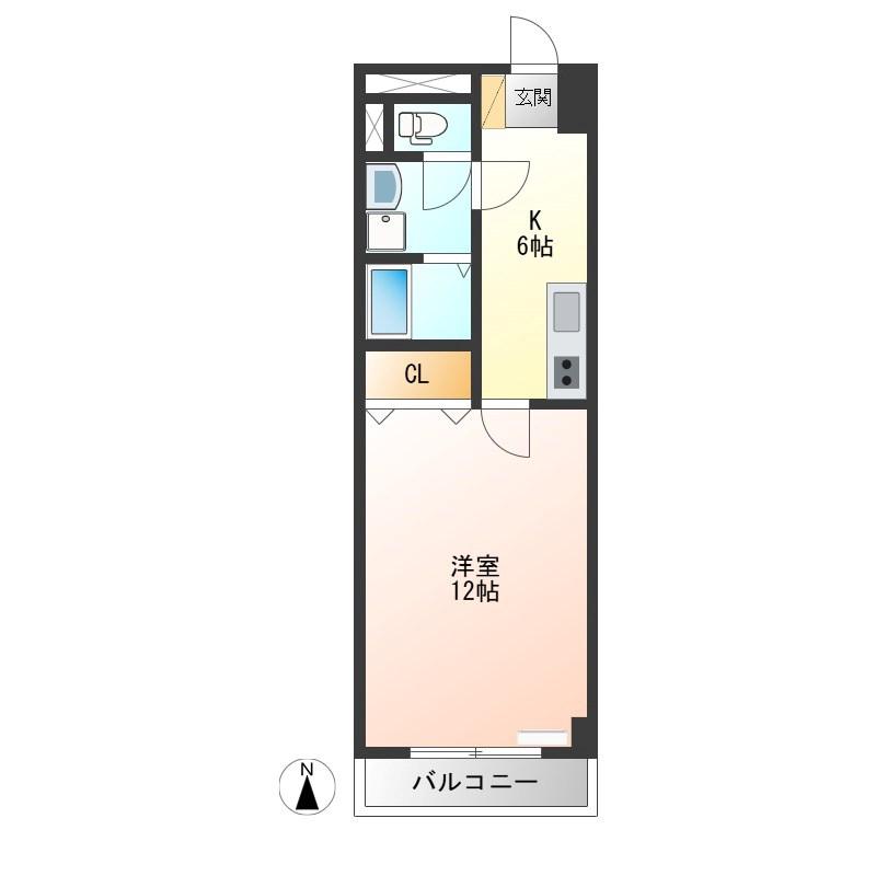 LOTUS MARSH元今泉(1K/4階)の間取り写真