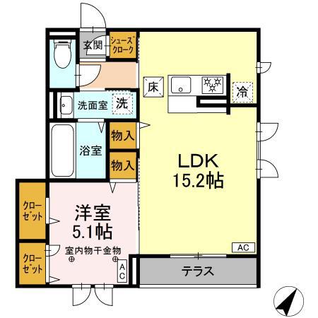 CLASSEUM連坊I(1LDK/3階)の間取り写真