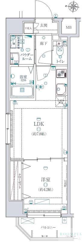 リヴシティ向島弐番館(1LDK/2階)の間取り写真