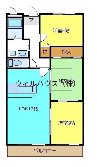 ブエナビスタ和泉中央(2LDK/1階)の間取り写真