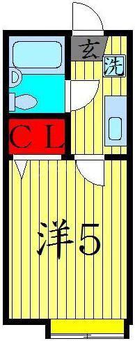 プチクレール北綾瀬D(1K/2階)の間取り写真