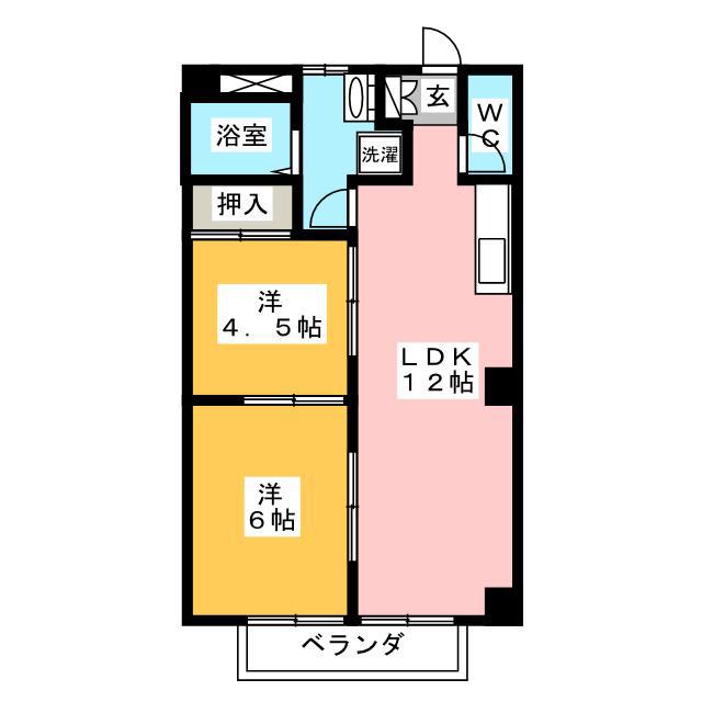 SIDE WAYフジサワ(2LDK/2階)の間取り写真