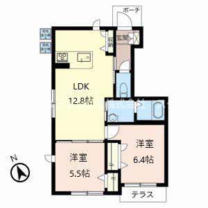 マイトリーハイム(2LDK/2階)の間取り写真