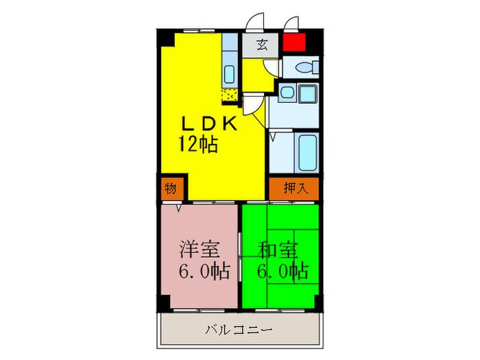 アミジックマンション(2LDK/2階)の間取り写真