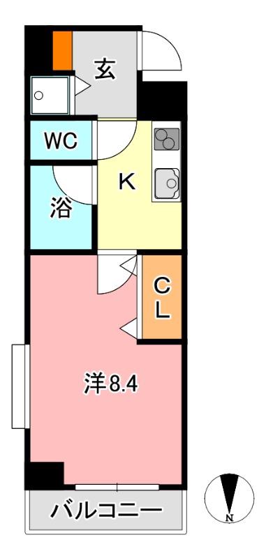 ADVANCITY OKAYAMA STATION(1K/4階)の間取り写真