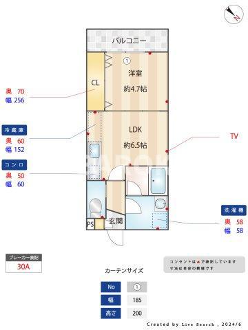 グランドライン那の川(1DK/1階)の間取り写真