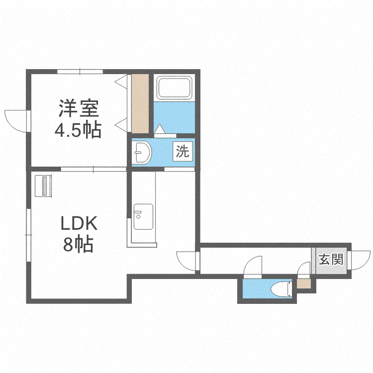 CALIENNTA美園(1LDK/2階)の間取り写真